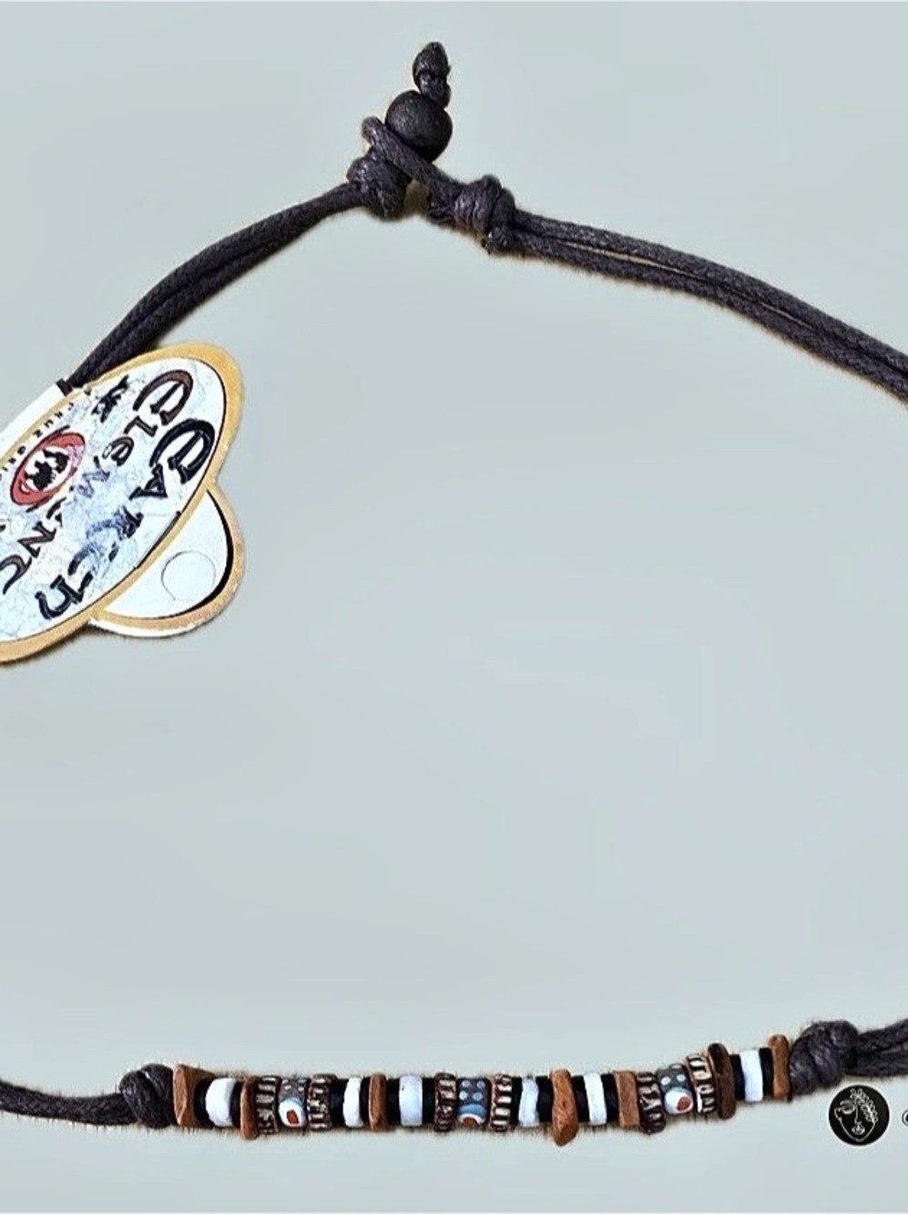 VTG NWT Earth Elements Beaded Cord Choker Necklace NOS Y2K Boho